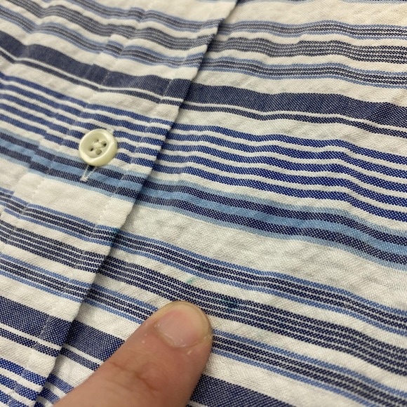Ralph Lauren Shirt Mens 2XL Blue White Striped Classic Fit Button Down Cotton - Picture 3 of 10